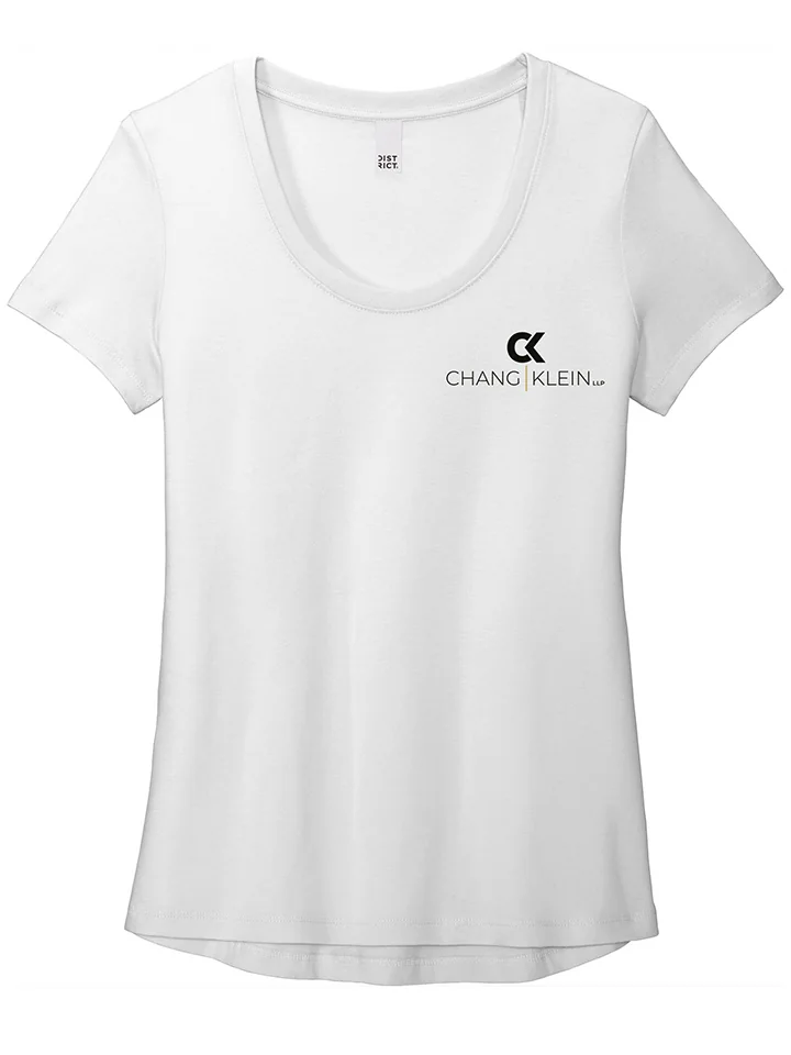 White tee with the CK monogram above the Chang Klein wordmark on the left chest.