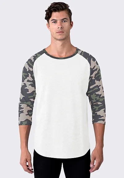 Cotton Heritage MC1190C Unisex 3/4 Sleeve Baseball Tee